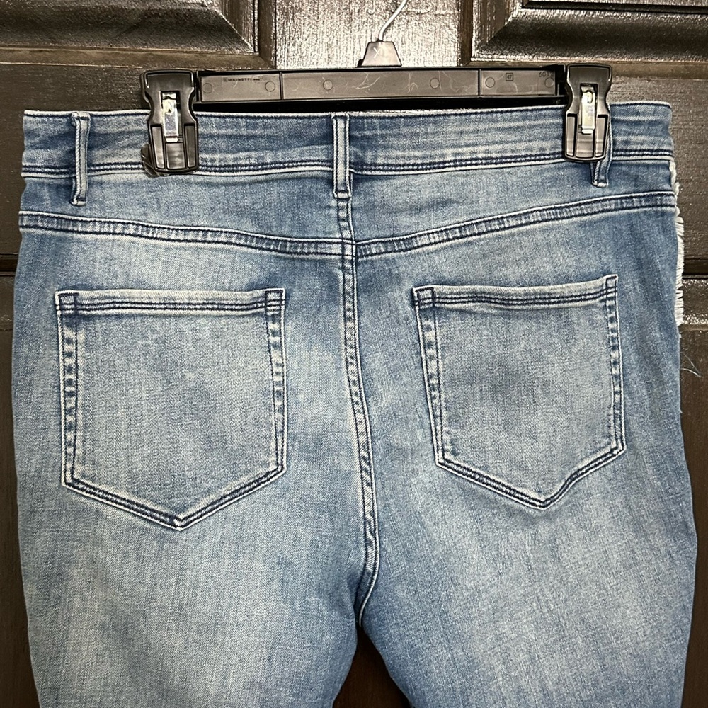 J. Jill High Rise Cropped Side Fringe Jeans Size 10 - Picture 3 of 9